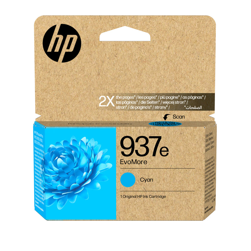HP Original 937e EvoMore-blækpatron, cyan