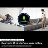 Samsung VS15A60AGR5 stav støvsuger & elektrisk kost 2-i-1 stangstøvsuger Batteri Dry HEPA Poseløs 150 W Sølv