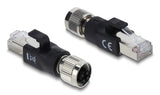 DeLOCK 90834 kabel kønsskifter M12 8-pin RJ-45 Sort