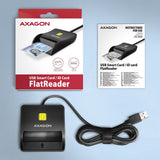 Axagon CRE-SM3N USB Smart card Flat smartcard læser Indendørs USB 2.0 Sort