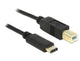 DeLOCK 2m, USB2.0-C/USB2.0-B USB-kabel USB B USB C 0,48 Gbit/sek. Sort