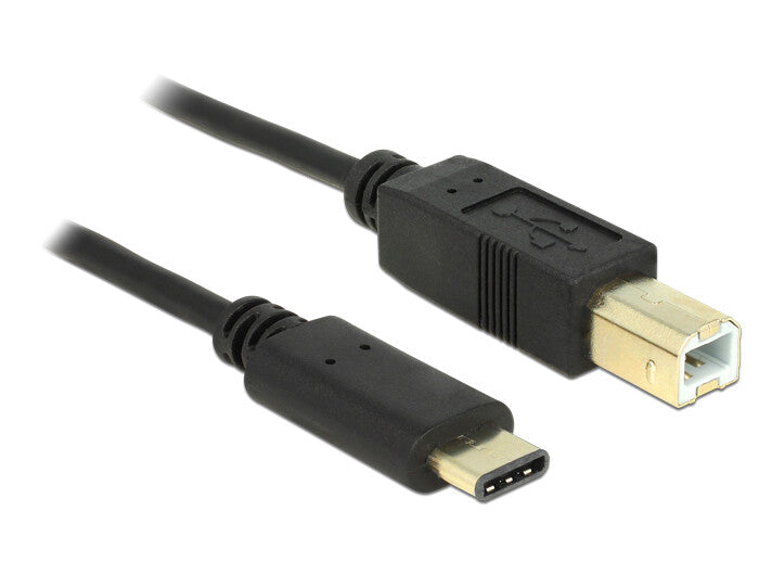 DeLOCK 2m, USB2.0-C/USB2.0-B USB-kabel USB B USB C 0,48 Gbit/sek. Sort