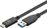 Goobay 41074 USB-kabel USB 3.2 Gen 2 (3.1 Gen 2) 1 m USB A USB C 10 Gbit/sek. Sort