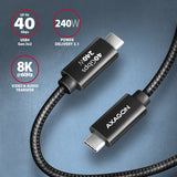 Axagon BUCM4X-CM05AB USB-kabel USB4 Gen 3x2 0,5 m USB C 40 Gbit/sek. 240 W Sort