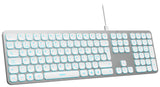 Deltaco Kablet lavprofil aluminiums tastatur med belysning og dual USB-A & USB-C forbindelse