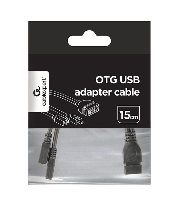 Gembird A-OTG-AFBM-04 USB-kabel 0,15 m Micro-USB B USB A Sort