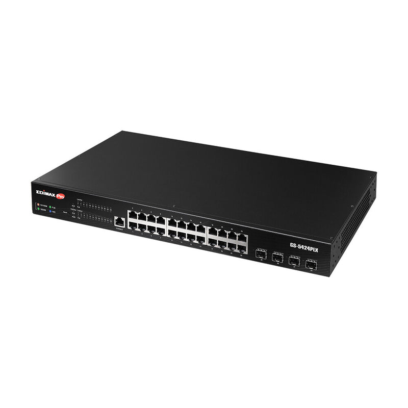 Edimax GS-5424PLX netværksswitch Administreret L2 Gigabit Ethernet (10/100/1000) Strøm over Ethernet (PoE) 1U Sort
