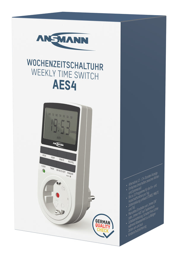 Ansmann 1260-0006 elektronisk tæller Hvid Daglig/ugentlig timer