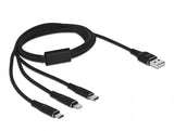 DeLOCK 87155 USB-kabel USB 2.0 1 m USB A Micro-USB B/Lightning/Apple 30-pin Sort