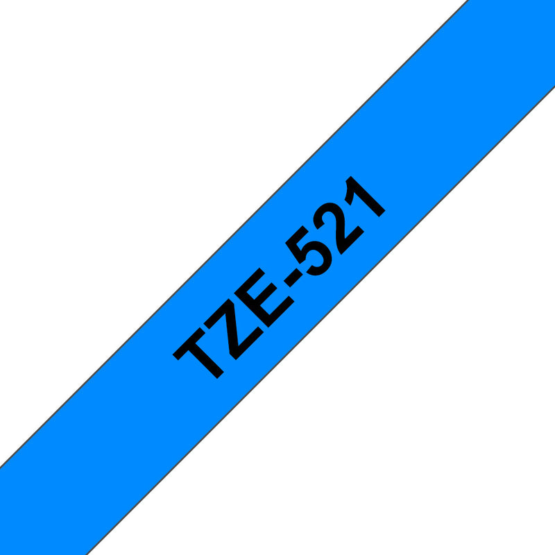 Brother TZE-521 etiketbånd Sort på blå