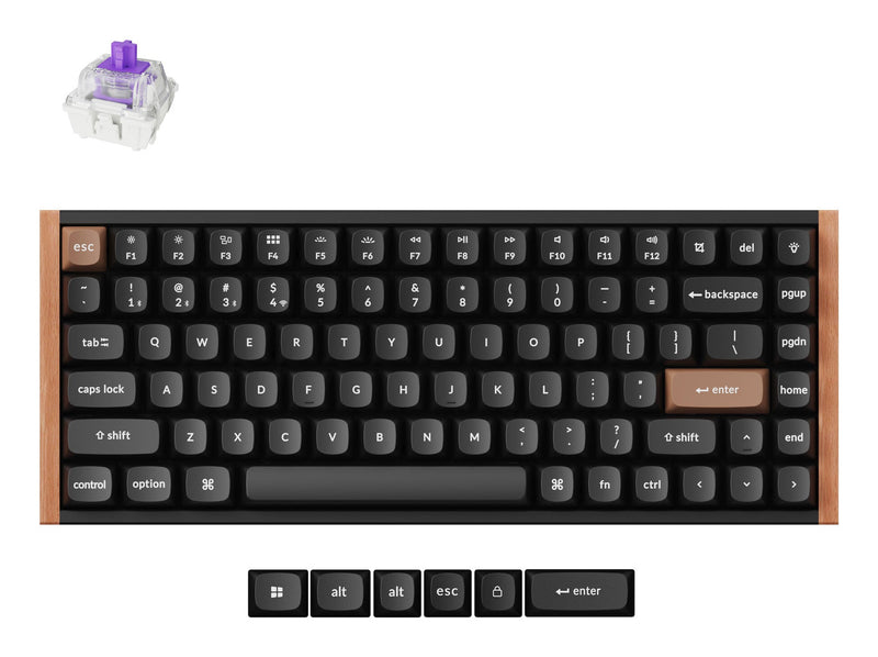 Keychron K2 HE tastatur Spil USB + RF Wireless + Bluetooth QWERTY Engelsk Sort