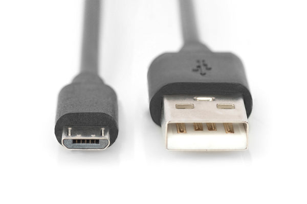 Digitus AK-300127-010-S USB-kabel USB 2.0 1 m USB A Micro-USB B 0,48 Gbit/sek. Sort