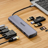 UNITEK D1113BGY01 interface hub 2 x USB 3.2 Gen 2 (3.1 Gen 2) Type-C 1000 Mbit/s Grå