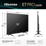 Hisense 75E77Q PRO 190,5 cm (75") 4K Ultra HD Smart TV Wi-Fi Sort