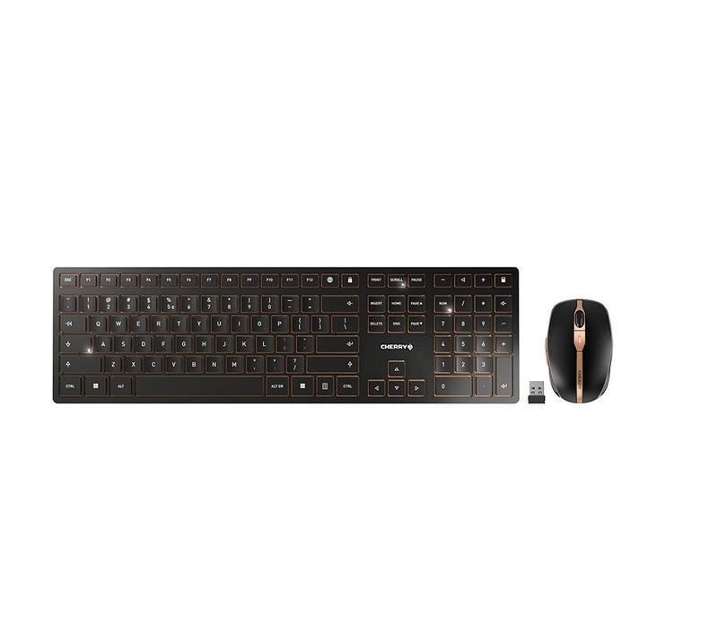 CHERRY DW 9000 SLIM tastatur Mus inkluderet Universel RF trådløs + Bluetooth QWERTY US engelsk Sort
