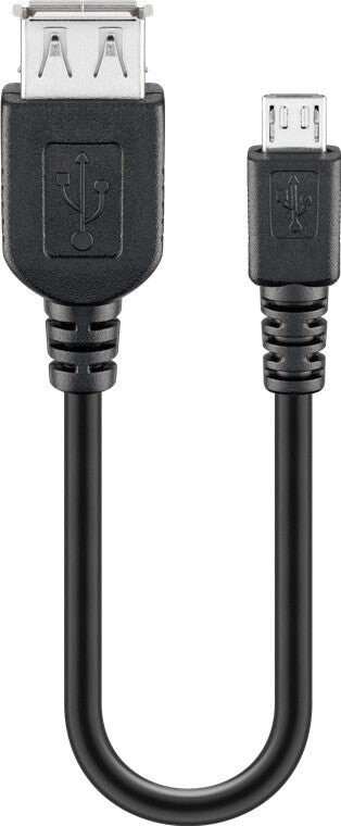 Goobay 95193 USB-kabel USB 2.0 0,2 m USB A Micro-USB B 0,48 Gbit/sek. Sort
