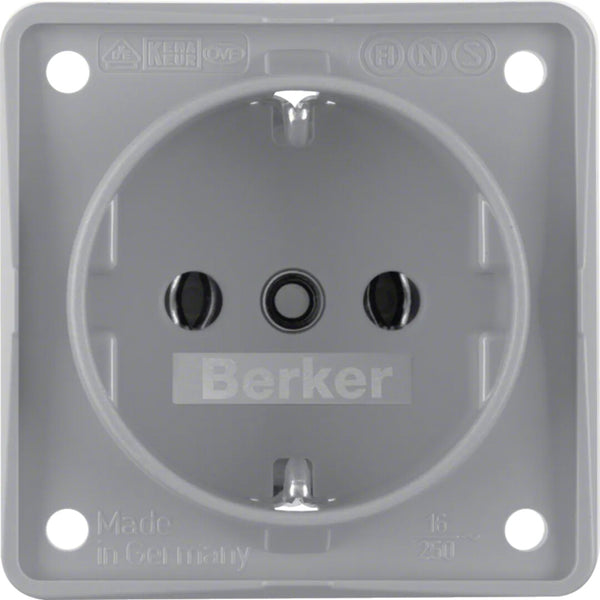 Berker 941852506 stikkontakt Type F Grå