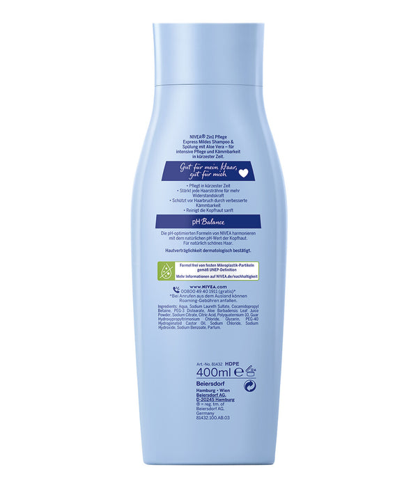 NIVEA 2in1 Pflege Express Shampoo & Spülung 400 ml 2-i-1 Shampoo & Balsam Ikke-professionel Unisex