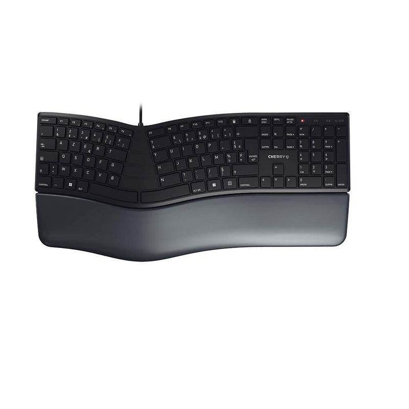 CHERRY KC 4500 ERGO tastatur Universel USB AZERTY Fransk Sort