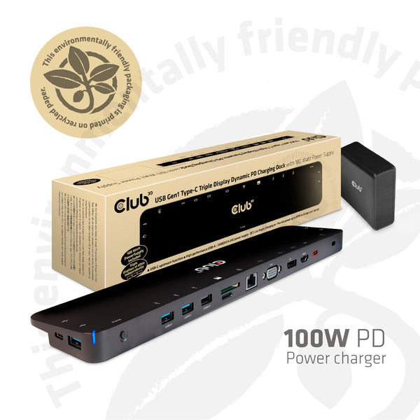 CLUB3D CSV-1564W100 dockingstation Docking USB 3.2 Gen 1 (3.1 Gen 1) Type-C Sort