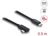 DeLOCK 81709 USB-kabel USB4 Gen 3x2 0,5 m USB C 40 Gbit/sek. 240 W Sort