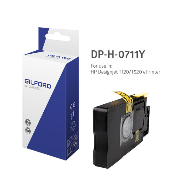 Gilford DP-H-0711Y blækpatron 1 stk Kompatibel Gul