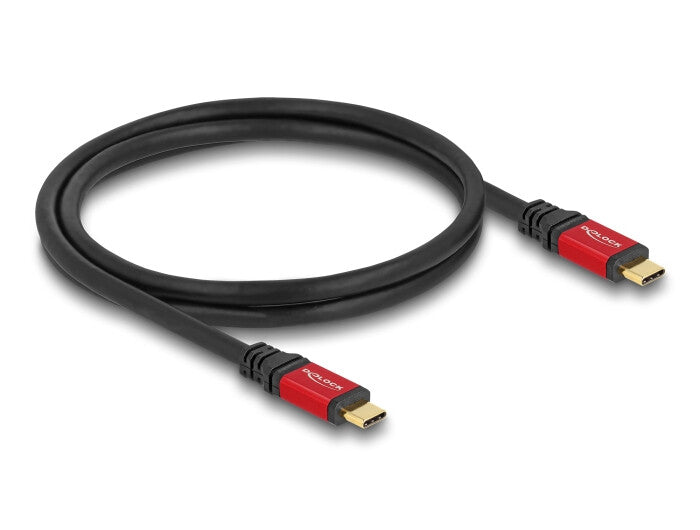DeLOCK 80652 USB-kabel USB4 Gen 2x2 0,8 m USB C 20 Gbit/sek. 100 W Sort, Rød