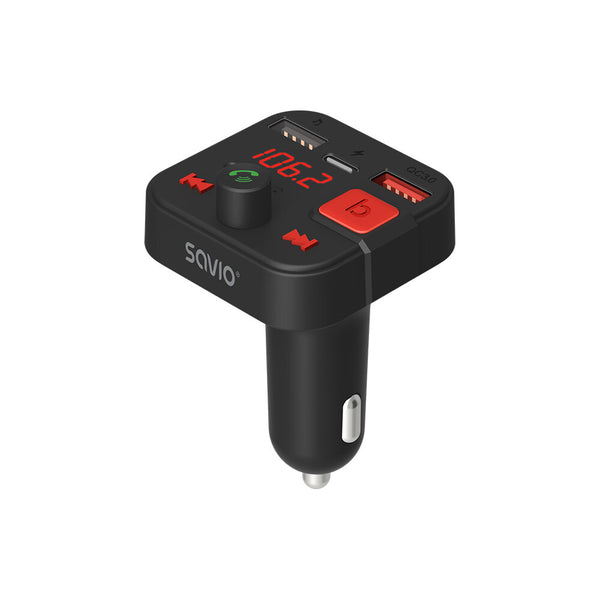 Savio TR-15 Transmiter FM z Bluetooth 87,6 - 107,9 MHz Bluetooth/USB Sort