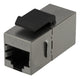 Deltaco Cat6 Keystone coupler, shielded, 2xRJ45, plastic, 180, metal