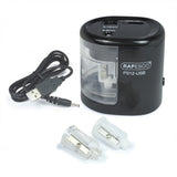 Rapesco PS12-USB Elektrisk blyantspidser Sort, Transparent