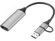 Sandberg 136-70 videokabel adapter 0 m HDMI Type A (Standard) USB Type-A + USB Type-C Grå