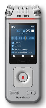 Philips DVT4115 Digital Voice Tracer Flashkort Krom, Sølv
