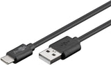 Goobay 55467 USB-kabel USB 2.0 0,5 m USB C USB A 0,48 Gbit/sek. Sort