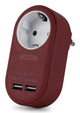 Entac EPAG-1EE-2USB-BR strømstik adapter Type F Bourgogne