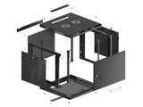 Lanberg WF01-6609-00B stativ 9U Vægmonteret stativ Sort
