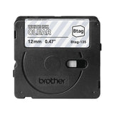 Brother BTAG-135 etiketbånd Hvid på transparent