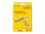 DeLOCK 64214 interface hub USB 3.2 Gen 1 (3.1 Gen 1) Type-A + Type-C 5000 Mbit/s Sølv