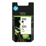 HP Originale 300-blækpatroner, sort/trefarvet, 2-pak