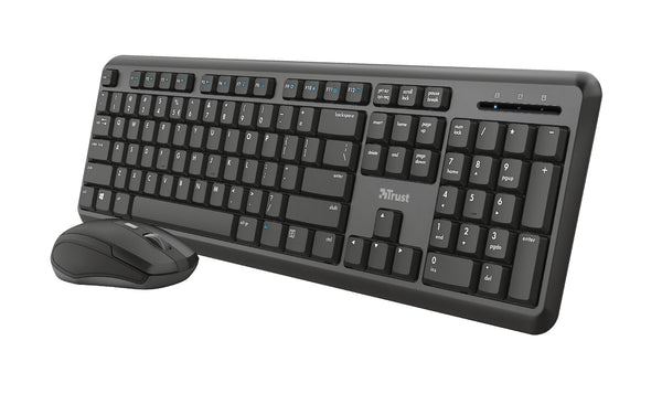 Trust TKM-350 tastatur Mus inkluderet Kontor RF trådløst QWERTZ Tysk Sort