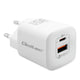 Qoltec 50763 oplader til mobil enhed Laptop, Bærbar spillekonsol, Strømbank, Smartphone, SmartWatch, Tablet Hvid Vekselstrøm Hurtig opladning Indendørs