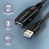 Axagon ADR-310 USB-kabel USB 3.2 Gen 1 (3.1 Gen 1) 10 m USB A 5 Gbit/sek. Sort