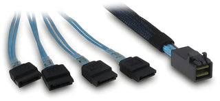 Inter-Tech SFF-8643 - 4x SATA/SAS 0,7 m 12 Gbit/sek. Blå