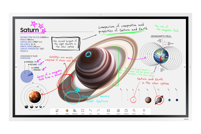 Samsung WM65B Interaktivt whiteboard 165,1 cm (65") 3840 x 2160 pixel Berøringsskærm Grå, Hvid