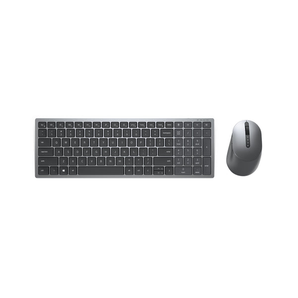 DELL KM7120W tastatur Mus inkluderet Kontor RF trådløs + Bluetooth QWERTZ Tysk Grå, Titanium