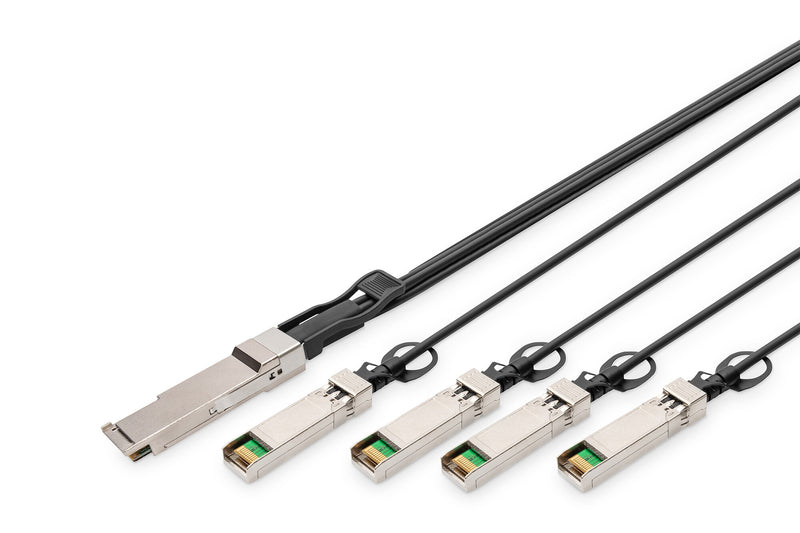 Digitus DN-81321 InfiniBand og fiberoptisk kabel 1 m QSFP+ 4x SFP+ Sort