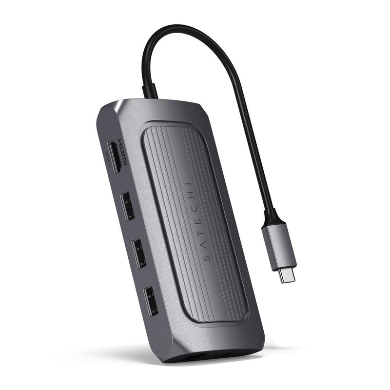 Satechi ST-U4MA3M dockingstation USB Type-C Grå
