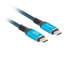 Lanberg CA-CMCM-44CU-0005-BK USB-kabel USB4 Gen 2x2 0,5 m USB C 40 Gbit/sek. 240 W Sort, Blå
