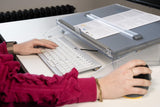 BakkerElkhuizen FlexDesk 640 ComfortRead dokumentholder Ethylen-vinylacetat (EVA) skum, Plast, Stål Lys grå, Transparent