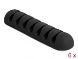 DeLOCK 18348 kabelorganisator Bord/Væg Kabelholder Sort 6 stk