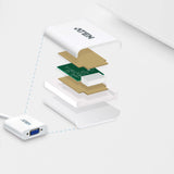 ATEN VC925-AT videokabel adapter DisplayPort VGA (D-Sub) Hvid